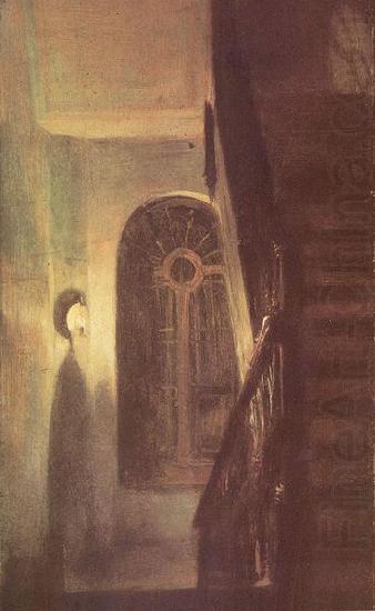 Adolph von Menzel Treppenflur bei Nachtbeleuchtung china oil painting image